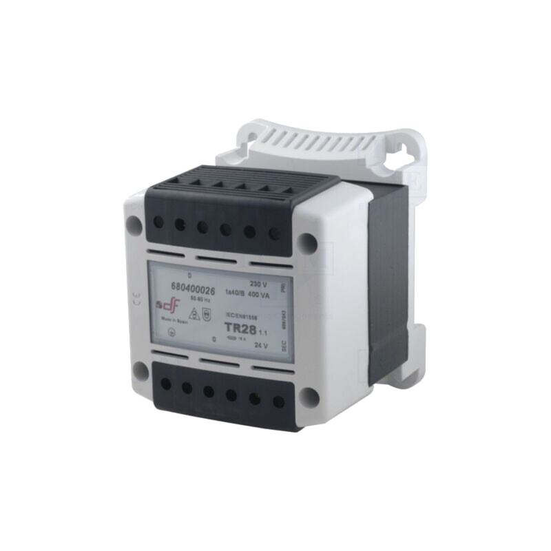 Transformator: alimentare; 400VA; 230VAC; 24V; pentru şină DIN Transformator: alimentare; 400VA; 230VAC; 24V; pentru şină DIN
