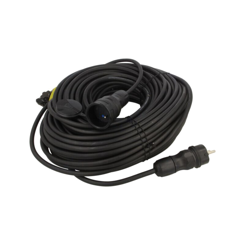 Prelungitor alimentare; 3x1,5mm2; Prize: 1; gumă; negru; 50m; 16A