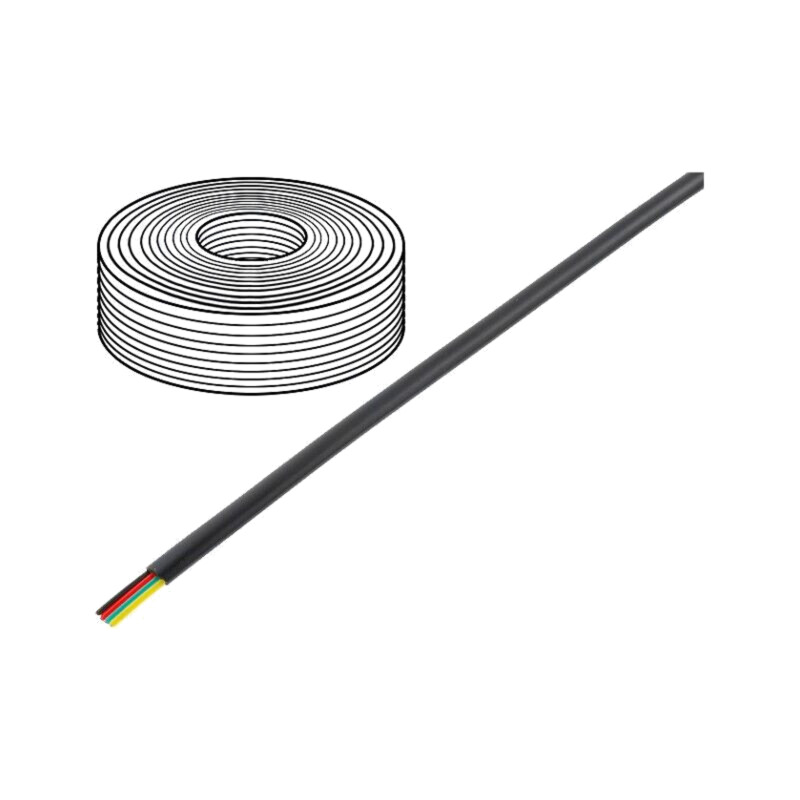 Cablu: cablu telecomunicaţii; 4x28AWG; litat; negru; 500m; Fire: Cu