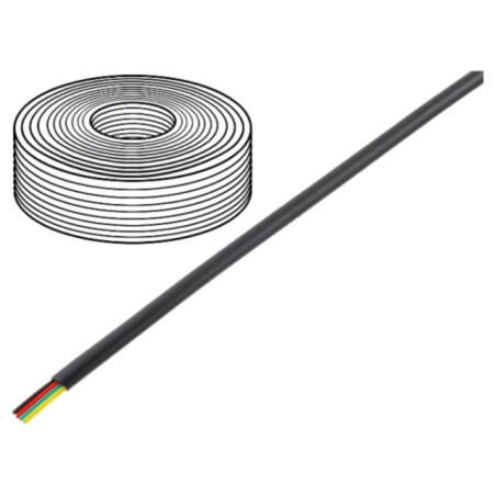 Cablu: cablu telecomunicaţii; 4x28AWG; litat; negru; 500m; Fire: Cu