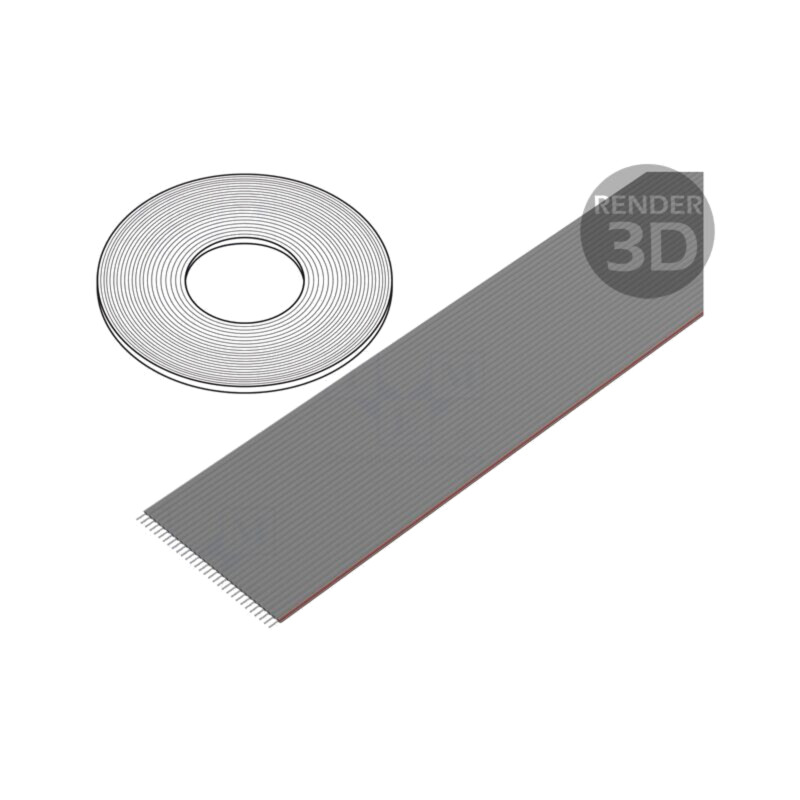 Cablu: cabluri bandă; 1,27mm; litat; Cu; neecranat; PVC; gri; 76m