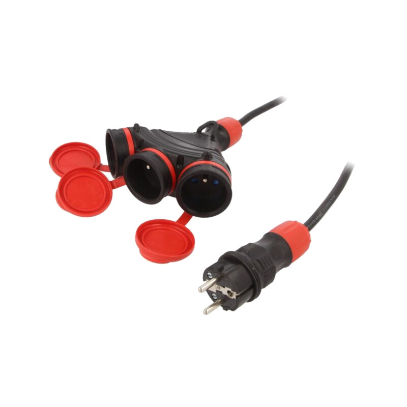 Prelungitor alimentare; 3x1,5mm2; Prize: 3; gumă; negru; 40m; 16A