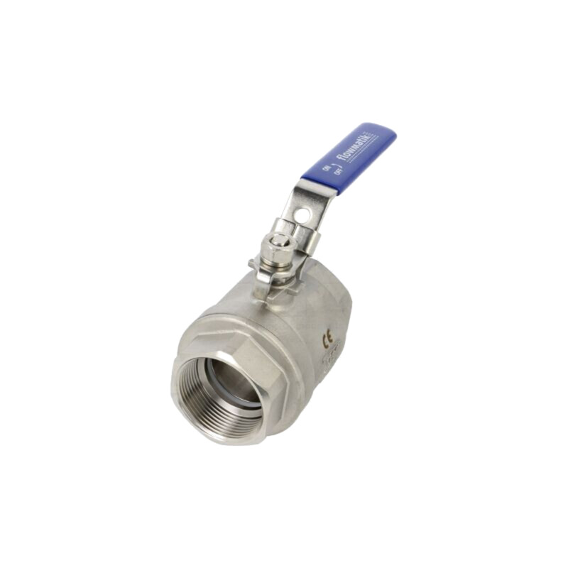Supapă cu bilă; Oţel rezistent la acizi AISI 316; PTFE; L: 150mm