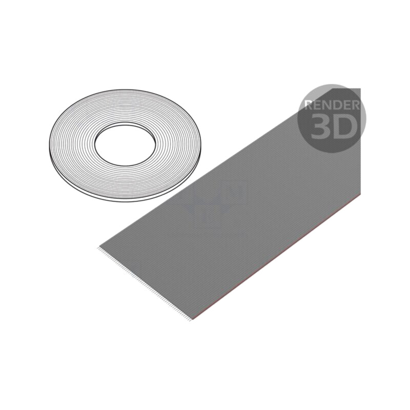 Cablu: cabluri bandă; 1,27mm; litat; Cu; neecranat; PVC; gri; 30,5m