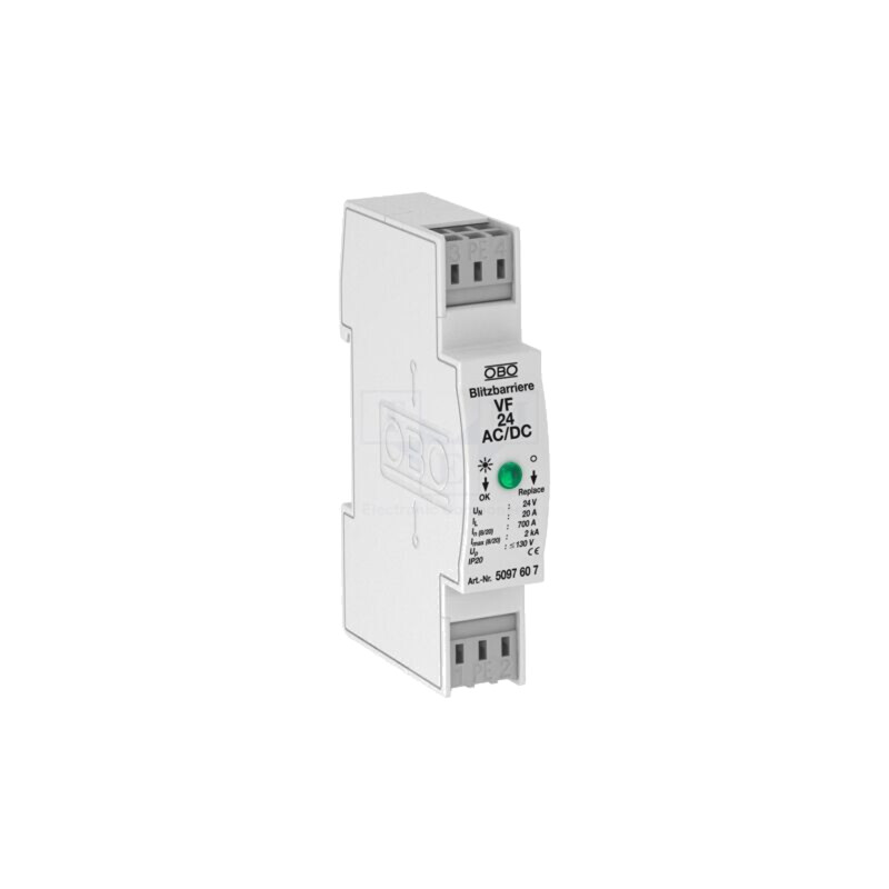 Limitator de supratensiuni; Tip 3; Poli: 2; 0,7kA; 34VAC; -40÷80°C Limitator de supratensiuni; Tip 3; Poli: 2; 0,7kA; 34VAC; -40÷80°C