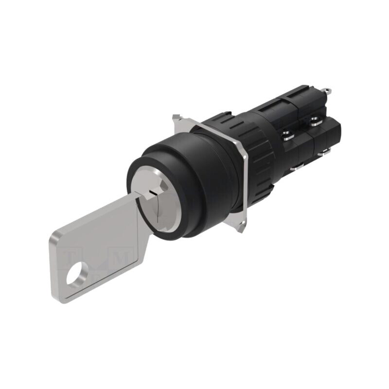 Comutator: rotativ cu cheie; 16mm; Poz.i stab: 2; NC x2 + NO x2