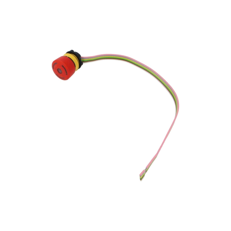 Comutator: de siguranţă; 22mm; Poz.i stab: 2; NC + NO; roşie; LED