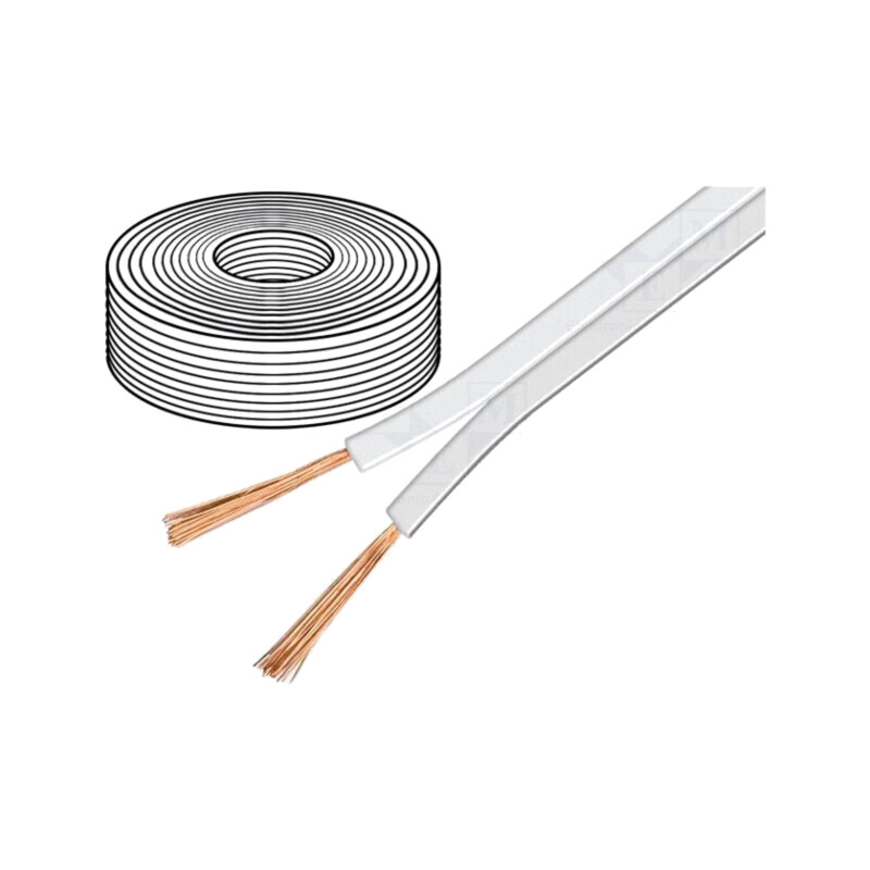 Cablu: cablu pt.difuzor; 2x2,5mm2; litat; CCA; alb; neecranat Cablu: cablu pt.difuzor; 2x2,5mm2; litat; CCA; alb; neecranat