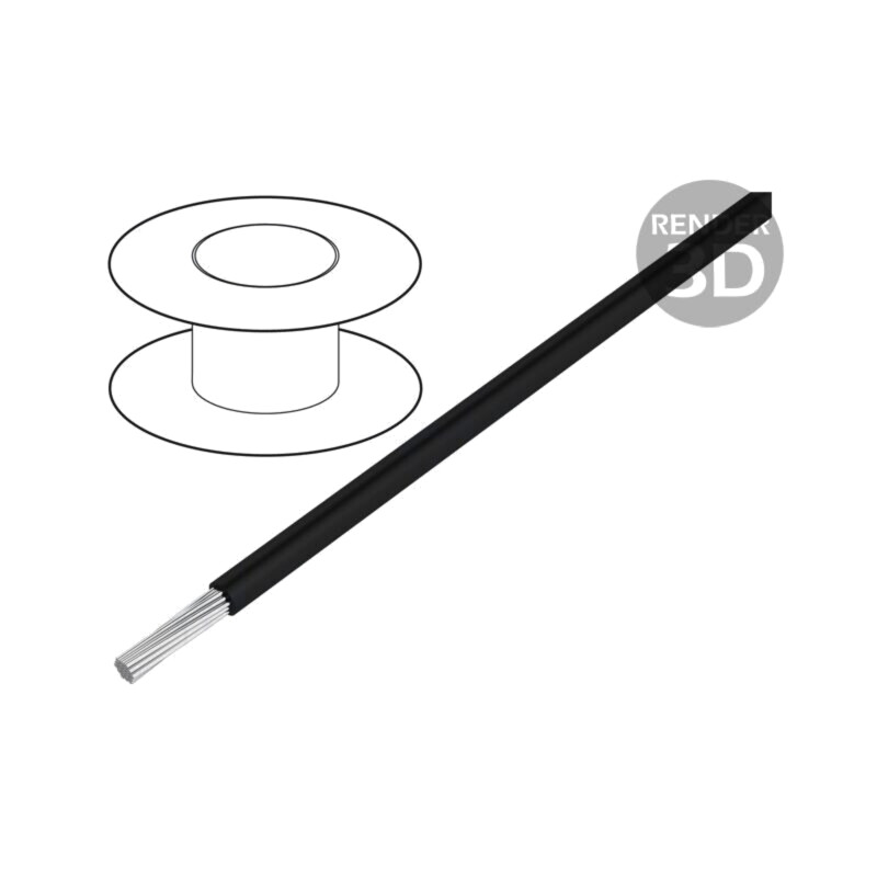 Cablu; EcoGen®,EcoWire Metric; litat; Cu; 0,5mm2; MPPE; negru; 600V