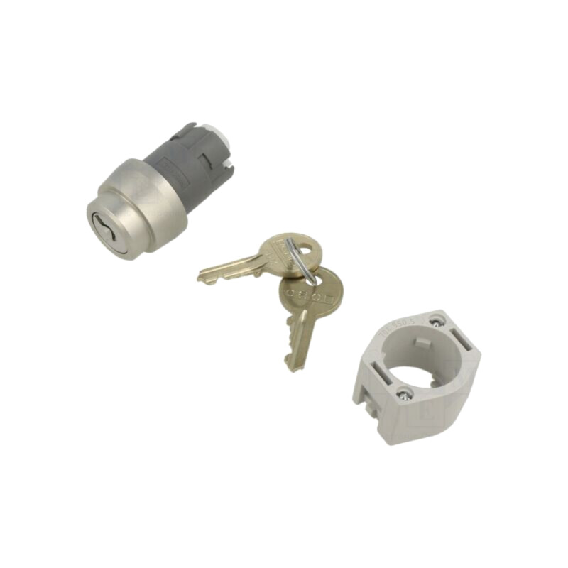 Comutator: rotativ cu cheie; 22mm; Poz.i stab: 2; argintie; fără