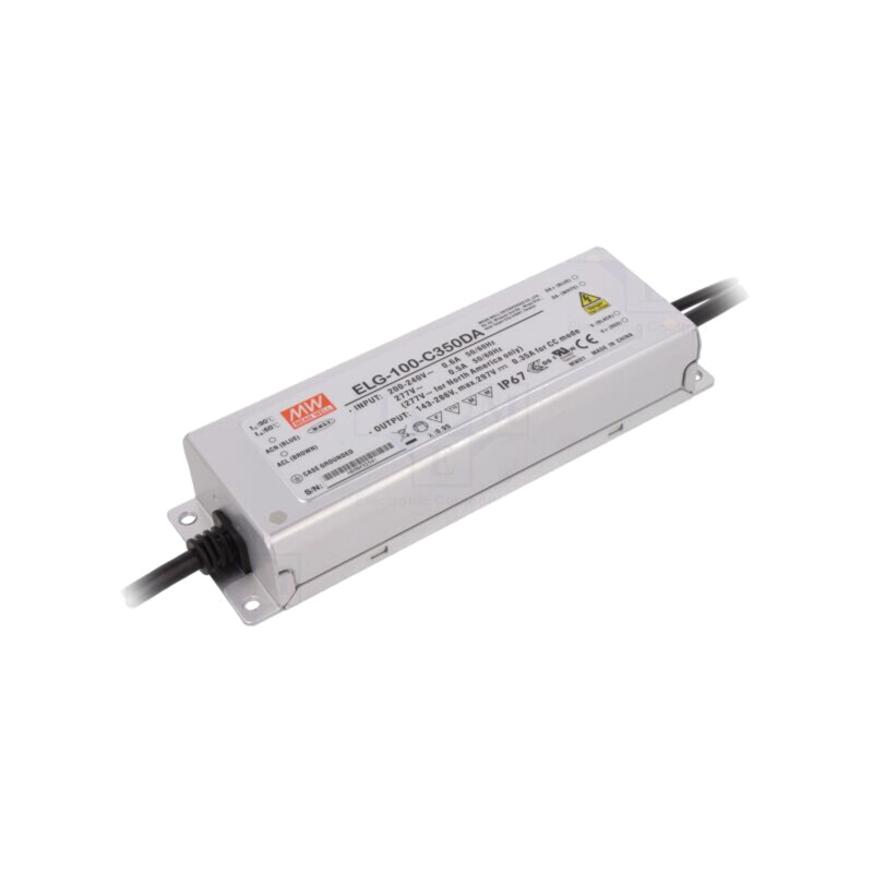 Alimentator: pulsatoriu; LED; 100W; 143÷286VDC; 350mA; 100÷305VAC