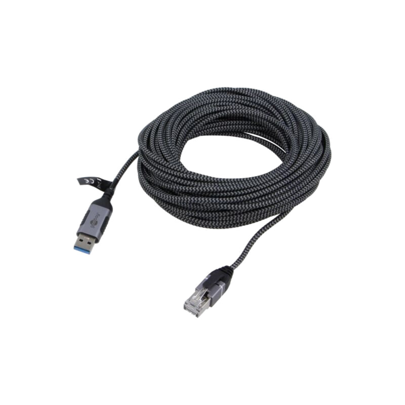 Cablu; slim,USB 3.0; RJ45 mufă,USB A mufă; nichelat; 15m; U/FTP