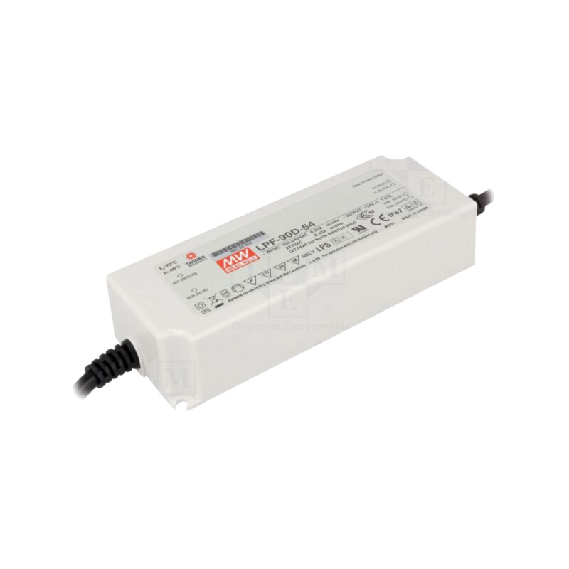 Alimentator: pulsatoriu; LED; 90,18W; 54VDC; 1,67A; 90÷305VAC; IP67