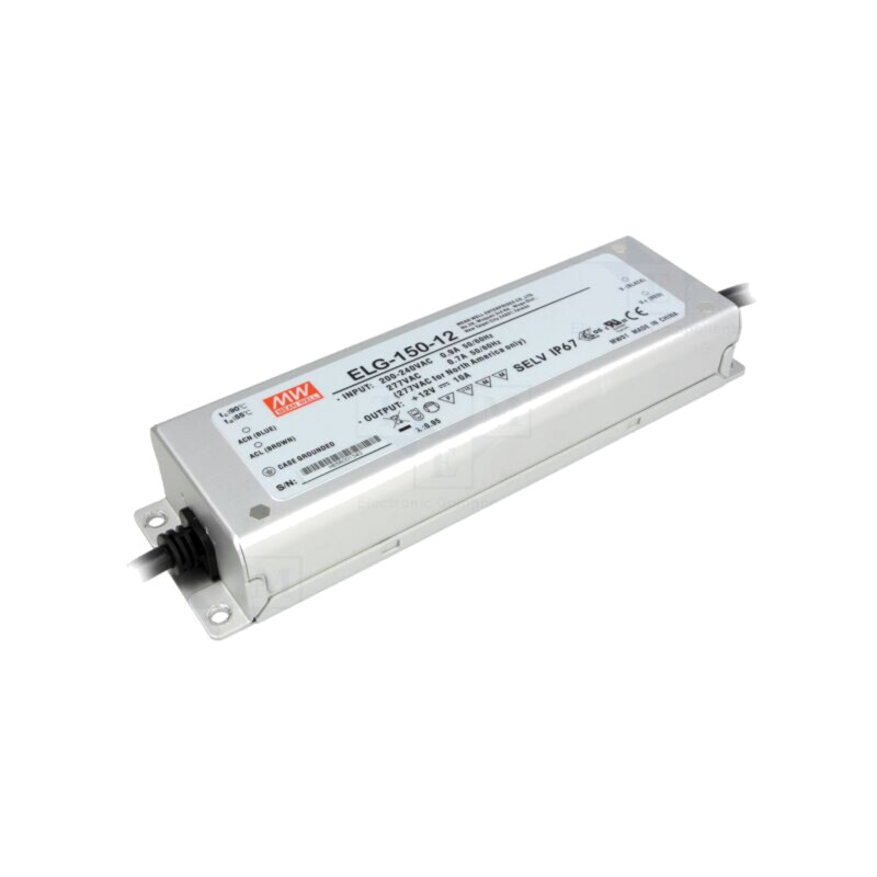 Alimentator: pulsatoriu; LED; 120W; 12VDC; 10A; 180÷295VAC; IP67