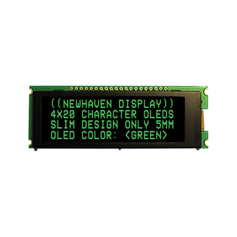 Afişaj: OLED; alfanumerice; 20x4; Dim: 92x31,5x6,5mm; verde; PIN: 20