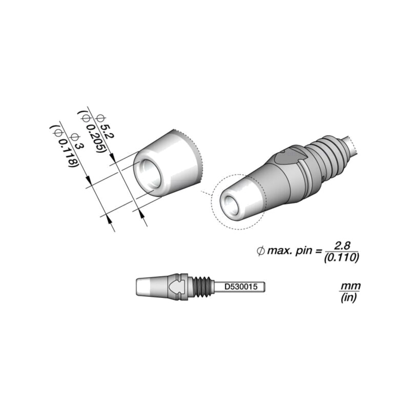 Vârf: pentru ciocane de dezlipit; 5,2x3mm