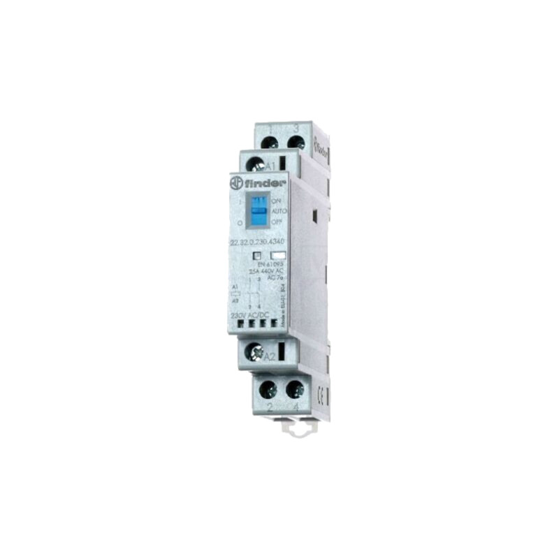 Contactor: 2-polar pt.instalaţii; 25A; 24VAC,24VDC; NC + NO; IP20