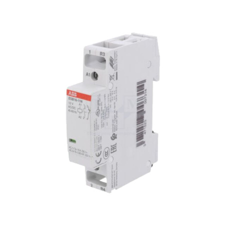 Contactor: 2-polar pt.instalaţii; 16A; 12VAC,12VDC; NC + NO