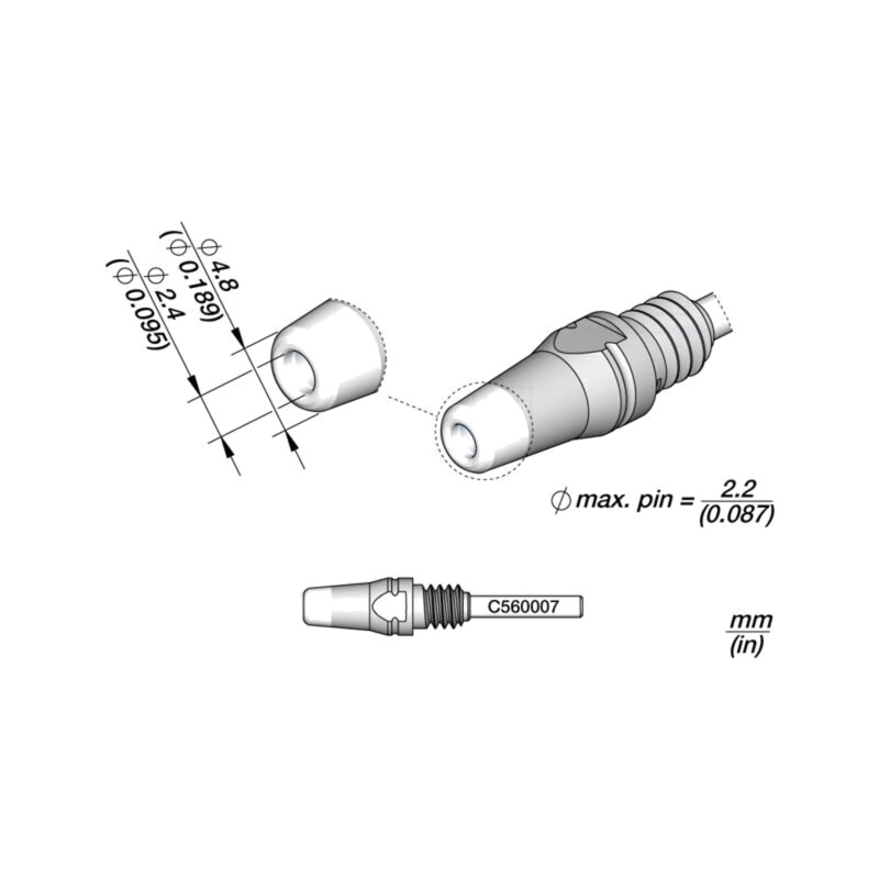 Vârf: pentru ciocane de dezlipit; 4,8x2,4mm