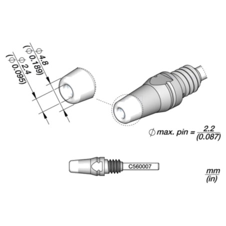 Vârf: pentru ciocane de dezlipit; 4,8x2,4mm