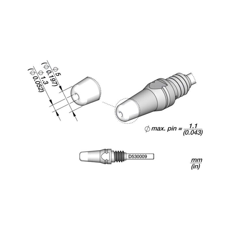 Vârf: pentru ciocane de dezlipit; 5x1,3mm Vârf: pentru ciocane de dezlipit; 5x1,3mm