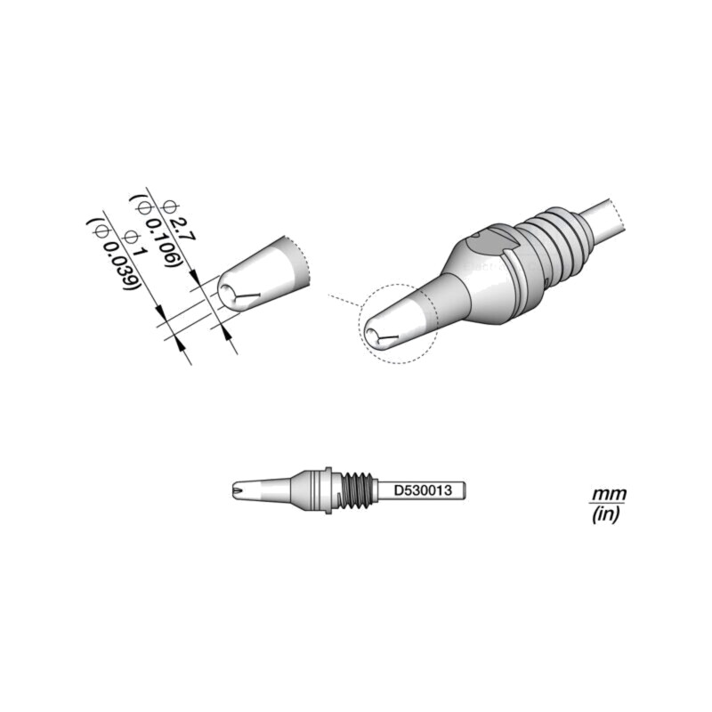 Vârf: pentru ciocane de dezlipit; 2,7x1mm Vârf: pentru ciocane de dezlipit; 2,7x1mm