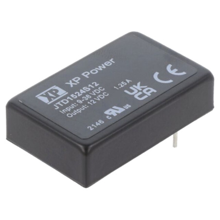 Convertor: DC/DC; 15W; Uintr: 9÷36VDC; Uieş: 12VDC; Iieş: 1250mA; THT