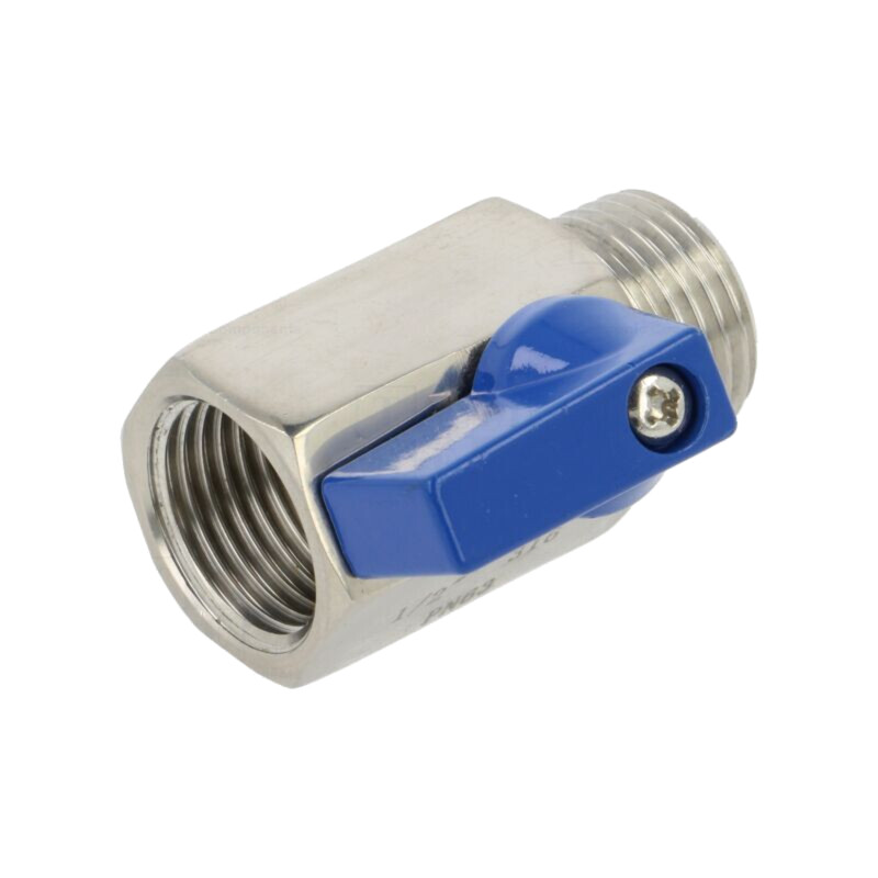Supapă cu bilă; Oţel rezistent la acizi AISI 316; PTFE; 46mm