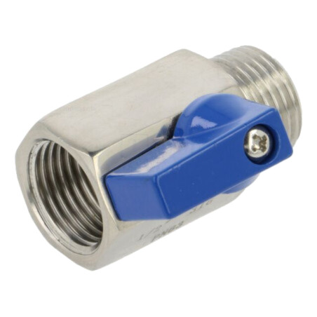 Supapă cu bilă; Oţel rezistent la acizi AISI 316; PTFE; 46mm