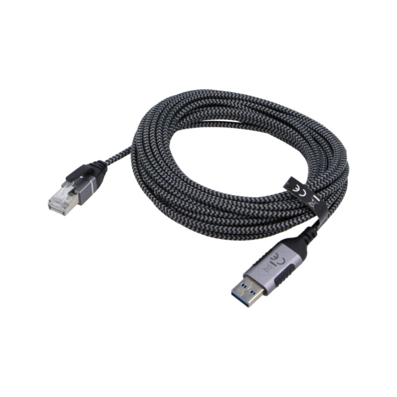 Cablu; slim,USB 3.0; RJ45 mufă,USB A mufă; nichelat; 7,5m; U/FTP