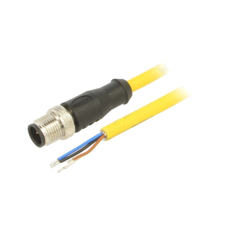 Cablu de conectare; M12; PIN: 4; drept; 10m; mufă; 250VAC; 4A; PVC Cablu de conectare; M12; PIN: 4; drept; 10m; mufă; 250VAC; 4A; PVC