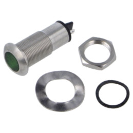 Lampă de control: LED; plată; verde; 110VAC; Ø12,7mm; IP67