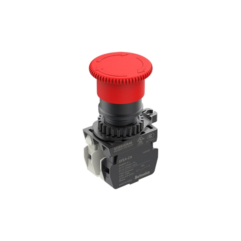 Comutator: de siguranţă; 22mm; Poz.i stab: 2; NC x3; roşie; SF2ER