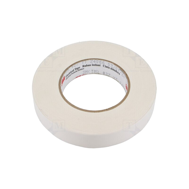 Bandă: electroizolantă; W: 25mm; L: 55m; Thk: 0,177mm; albă; 5%; 3kV