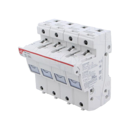 Clemă; siguranţe cilindrice; 14x51mm; pentru şină DIN; 50A; IP20