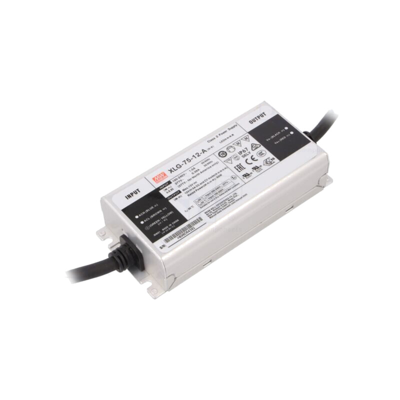 Alimentator: pulsatoriu; LED; 60W; 12VDC; 5A; 100÷305VAC; IP67; XLG