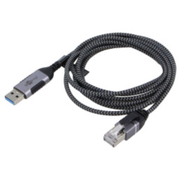 Cablu; slim,USB 3.0; RJ45 mufă,USB A mufă; nichelat; 2m; U/FTP