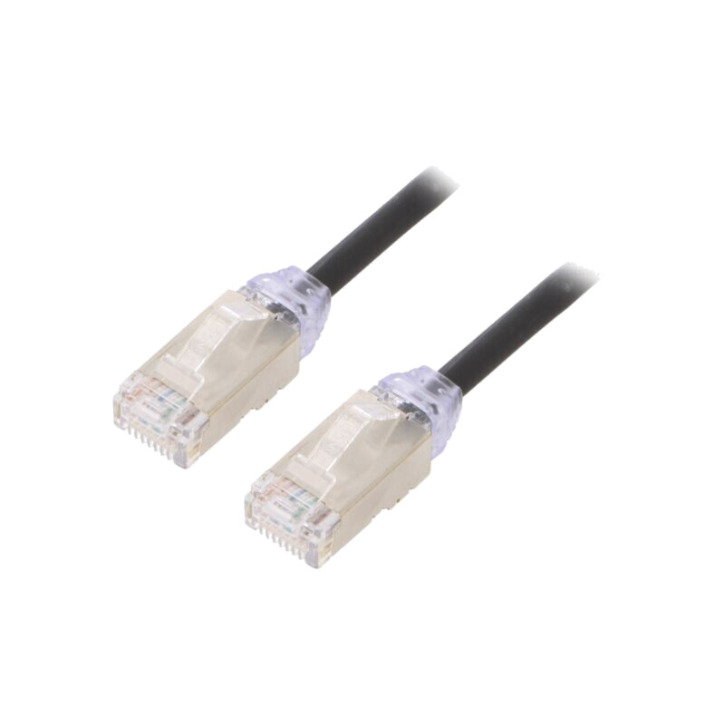 Patch cord; F/UTP,TX6A-28™; 6a; sârmă; Cu; LSZH; negru; 3m; 28AWG