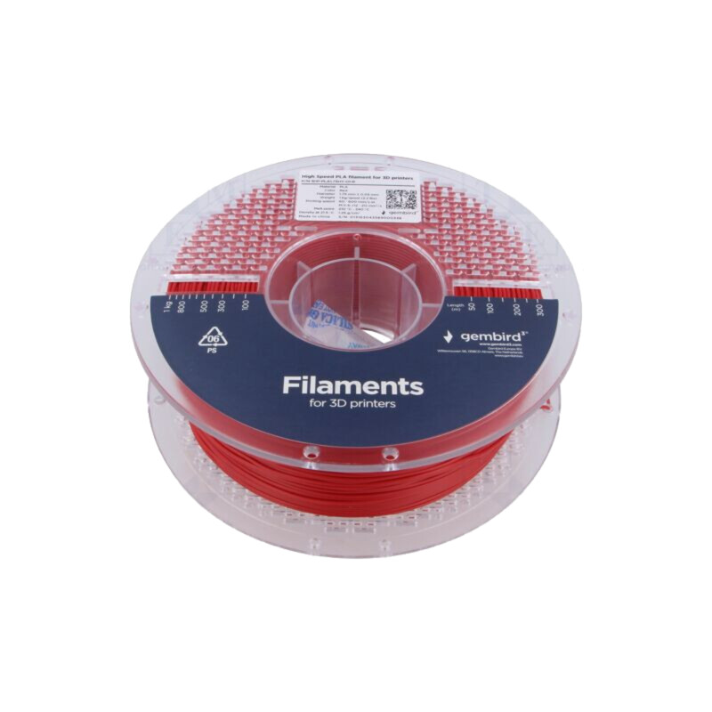 Filament: PLA; 1,75mm; roşie; 210÷240°C; 1kg; High Speed Filament: PLA; 1,75mm; roşie; 210÷240°C; 1kg; High Speed