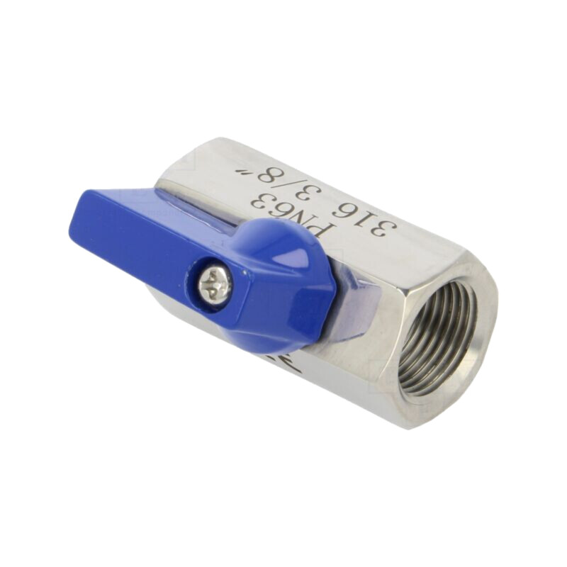 Supapă cu bilă; Oţel rezistent la acizi AISI 316; PTFE; 42mm