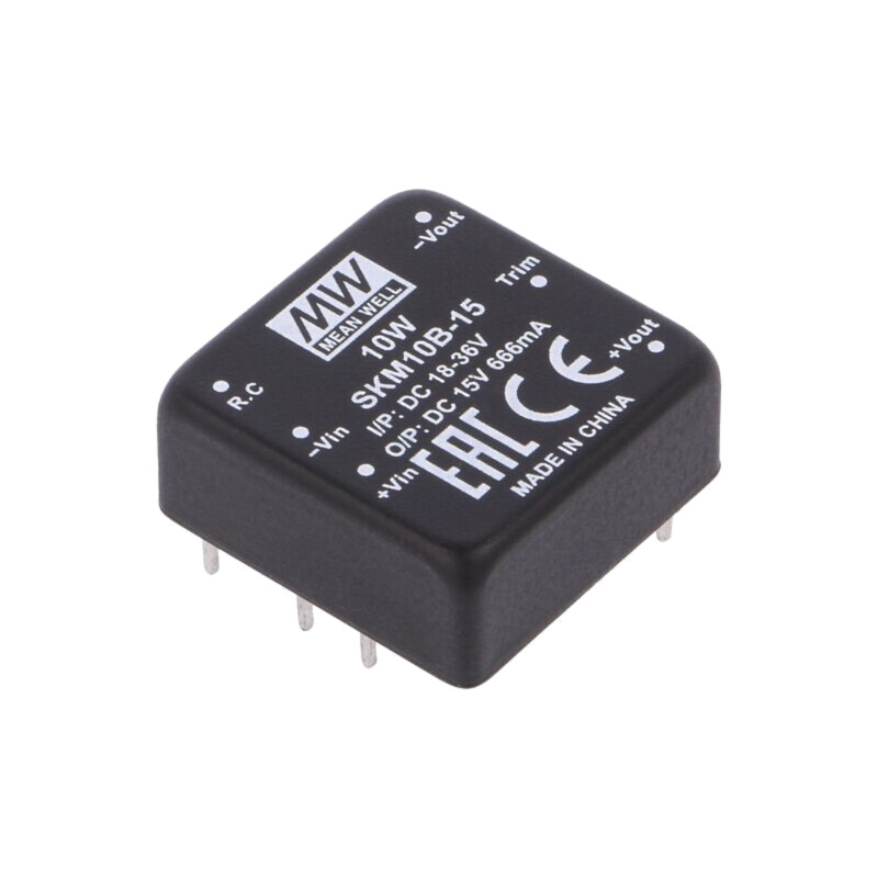 Convertor: DC/DC; 10W; Uintr: 18÷36VDC; Uieş: 15VDC; Iieş: 666mA