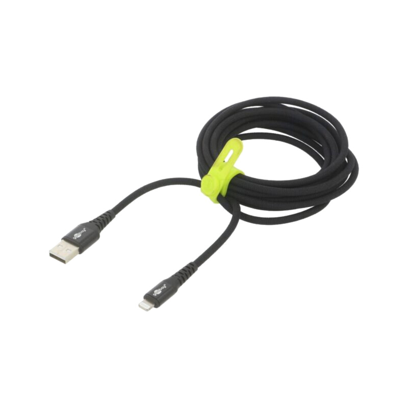 Cablu; USB 2.0; mufă Apple Lightning,USB A mufă; 3m; negru; 60W