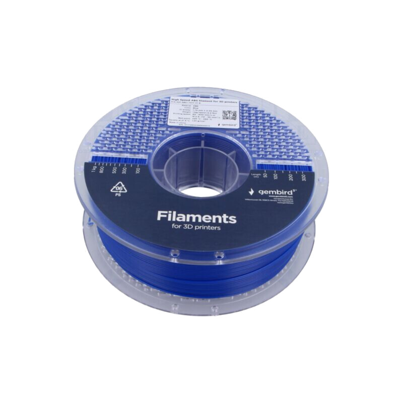 Filament: ABS; 1,75mm; albastră; 225÷240°C; 1kg; High Speed Filament: ABS; 1,75mm; albastră; 225÷240°C; 1kg; High Speed