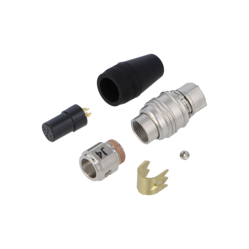 Conector: circular; HR25; lipire; PIN: 4; mufă; pe cablu; mamă; drept