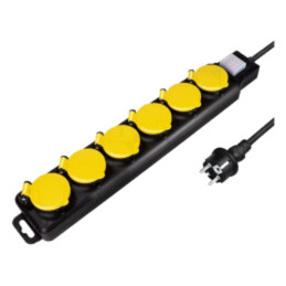Prelungitor cu prize: de alimentare; Prize: 6; 250VAC; 16A; 1,5m