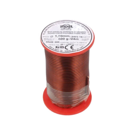 Sârmă bobină; dublu emailată; 1,7mm; 0,5kg; -65÷200°C; Fire: Cu