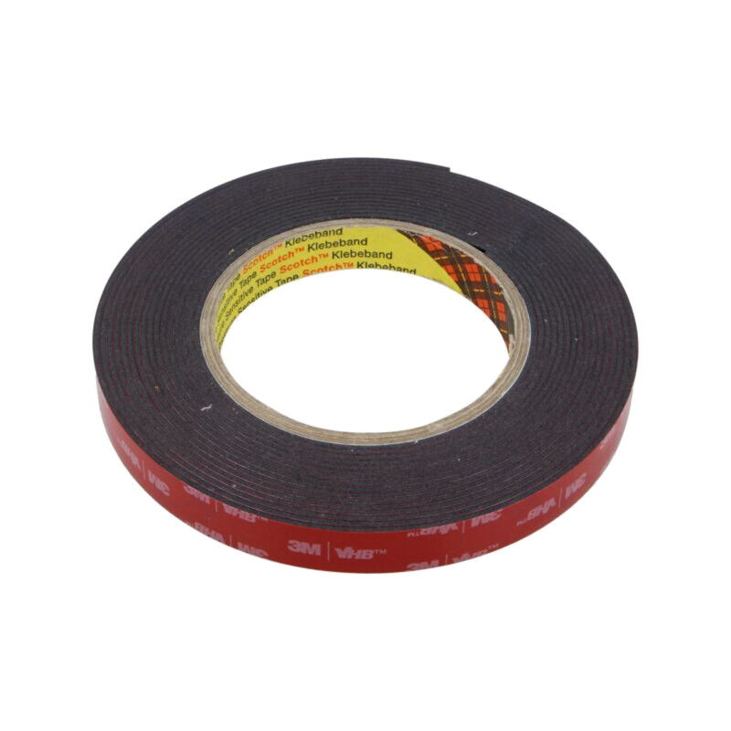 Bandă: de fixare; W: 15mm; L: 5,5m; Thk: 1,6mm; acril; neagră
