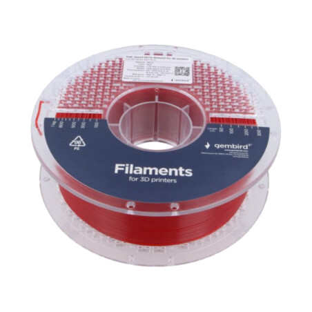 Filament: PET-G; 1,75mm; roşie; 220÷260°C; 1kg; High Speed