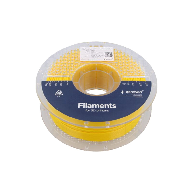 Filament: PET-G; 1,75mm; galbenă; 220÷260°C; 1kg; High Speed