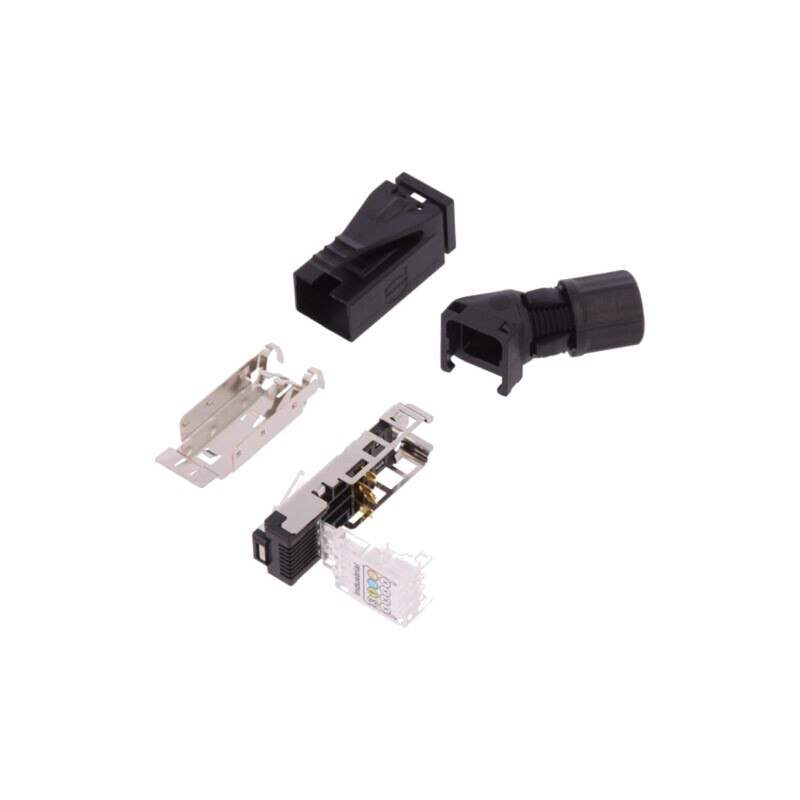 Conector: RJ45; mufă; PIN: 4; Cat: 5; ecranat; Dispunere: 8p4c